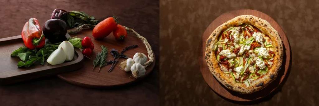 Pizza artesanal desarrollada por el Chef Mariano Codoñer con selección cuidadosa de ingredientes frescos